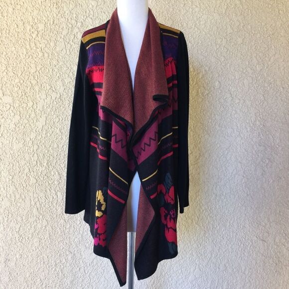 Cupio Waterfall Open Front Cardigan Women’s Size L Long Sleeve Drape Lightweight - Picture 2 of 8